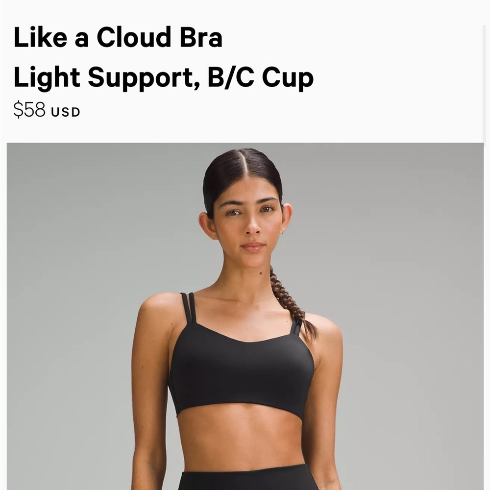 Lululemon like a cloud, sports bra. Size 4